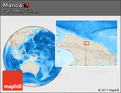 Shaded Relief Location Map of Manoa