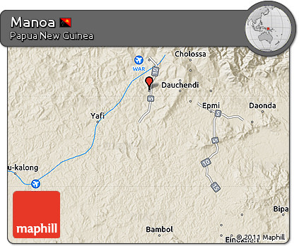 Shaded Relief Map of Manoa