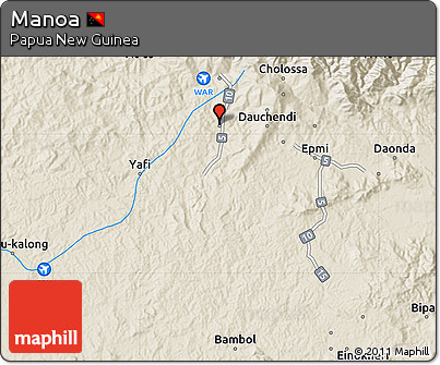 Shaded Relief Map of Manoa