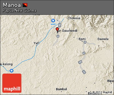 Shaded Relief Map of Manoa