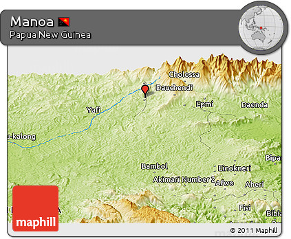 Physical Panoramic Map of Manoa