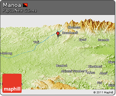 Physical Panoramic Map of Manoa