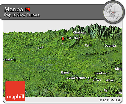 Satellite Panoramic Map of Manoa