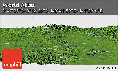 Satellite Panoramic Map of the Area around 3° 30' 2" S, 141° 10' 30" E