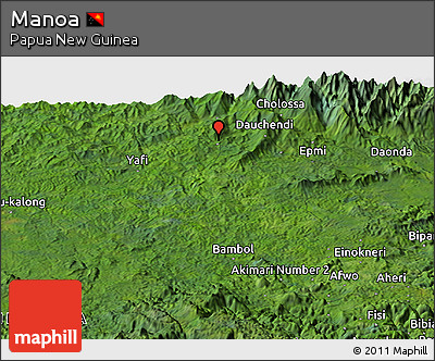 Satellite Panoramic Map of Manoa