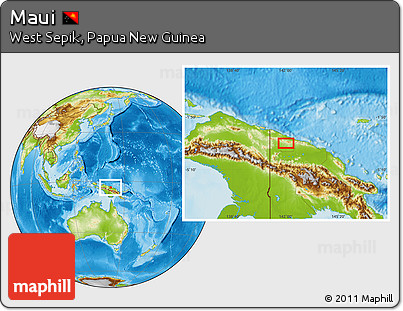 Physical Location Map of Maui