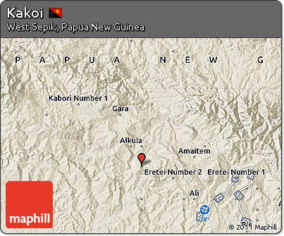 Shaded Relief Map of Kakoi