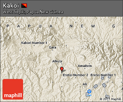 Shaded Relief Map of Kakoi