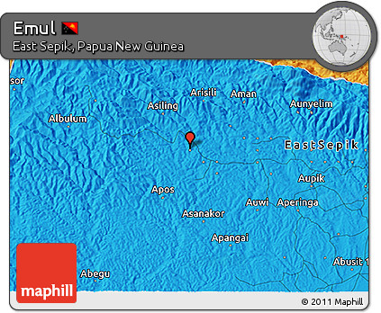 Political 3D Map of Emul
