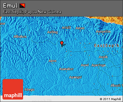 Political 3D Map of Emul