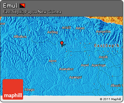 Political 3D Map of Emul