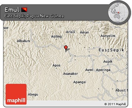 Shaded Relief 3D Map of Emul