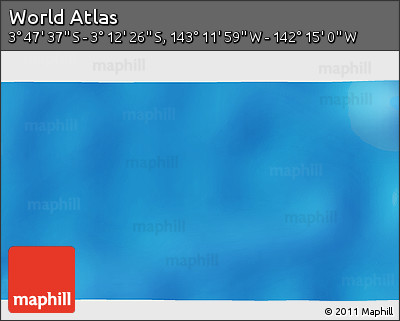 Physical 3D Map of the Area around 3° 30' 2" S, 142° 43' 29" W