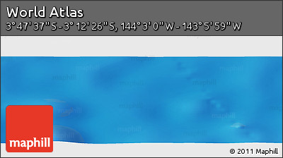 Physical Panoramic Map of the Area around 3° 30' 2" S, 143° 34' 29" W