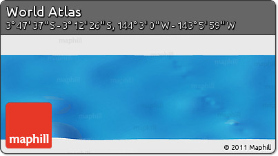 Physical Panoramic Map of the Area around 3° 30' 2" S, 143° 34' 29" W