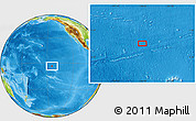 Physical Location Map of the area around 3° 30' 2" S, 144° 25' 30" W
