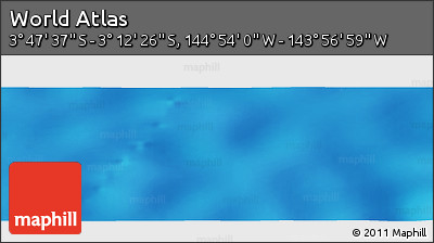 Physical Panoramic Map of the Area around 3° 30' 2" S, 144° 25' 30" W