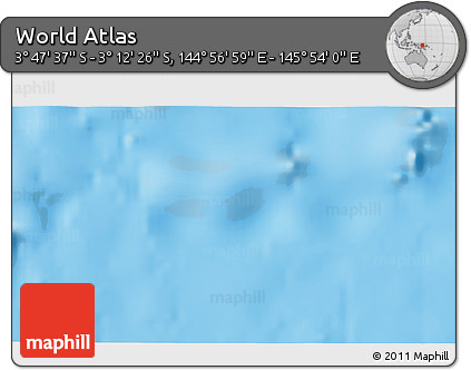 Physical 3D Map of the Area around 3° 30' 2" S, 145° 25' 30" E