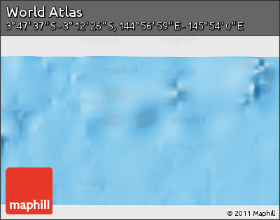 Physical 3D Map of the Area around 3° 30' 2" S, 145° 25' 30" E