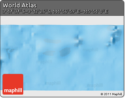 Physical 3D Map of the Area around 3° 30' 2" S, 145° 25' 30" E