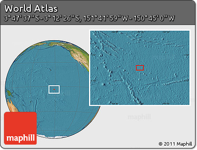 Satellite Location Map of the Area around 3° 30' 2" S, 151° 13' 29" W