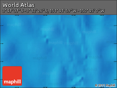Physical Map of the Area around 3° 30' 2" S, 151° 13' 29" W