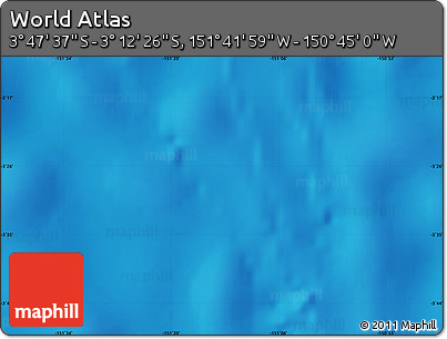 Physical Map of the Area around 3° 30' 2" S, 151° 13' 29" W
