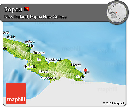 Physical Panoramic Map of Sopau