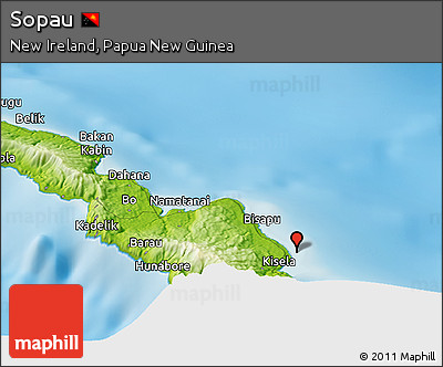 Physical Panoramic Map of Sopau
