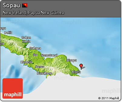 Physical Panoramic Map of Sopau