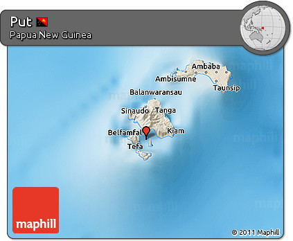 Shaded Relief 3D Map of Put