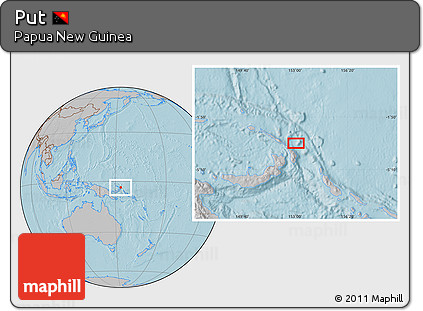 Gray Location Map of Put, hill shading