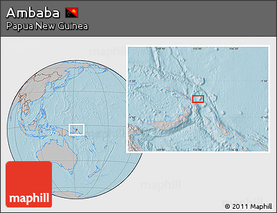 Gray Location Map of Ambaba, hill shading
