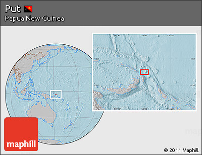 Gray Location Map of Put, hill shading