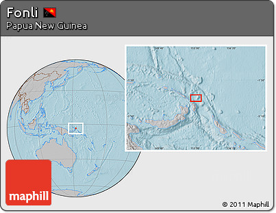 Gray Location Map of Fonli, hill shading