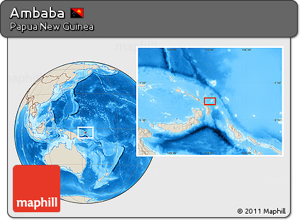 Shaded Relief Location Map of Ambaba