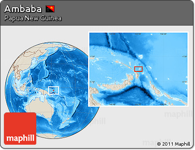 Shaded Relief Location Map of Ambaba