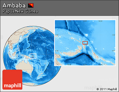 Shaded Relief Location Map of Ambaba