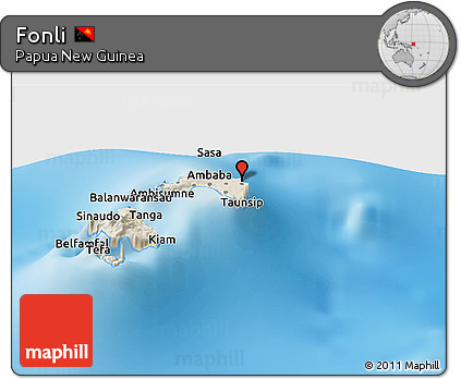 Shaded Relief Panoramic Map of Fonli