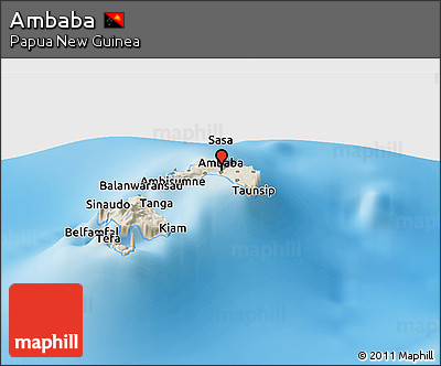 Shaded Relief Panoramic Map of Ambaba