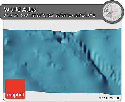 Satellite 3D Map of the Area around 3° 30' 2" S, 153° 55' 30" E