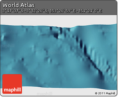 Satellite 3D Map of the Area around 3° 30' 2" S, 153° 55' 30" E