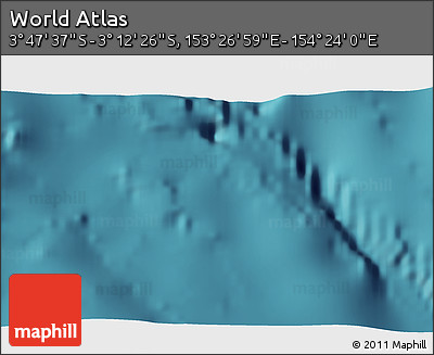 Satellite 3D Map of the Area around 3° 30' 2" S, 153° 55' 30" E