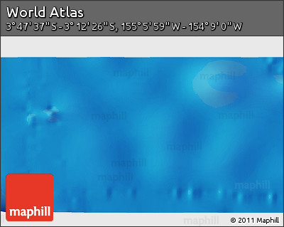 Physical 3D Map of the Area around 3° 30' 2" S, 154° 37' 30" W
