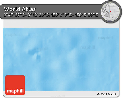 Shaded Relief 3D Map of the Area around 3° 30' 2" S, 155° 37' 30" E