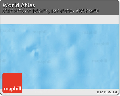 Shaded Relief 3D Map of the Area around 3° 30' 2" S, 155° 37' 30" E