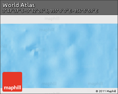 Shaded Relief 3D Map of the Area around 3° 30' 2" S, 155° 37' 30" E