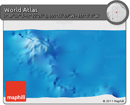 Physical 3D Map of the Area around 3° 30' 2" S, 155° 28' 29" W