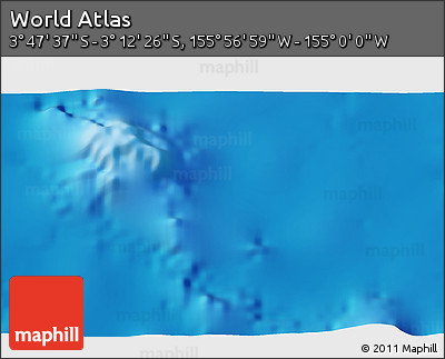 Physical 3D Map of the Area around 3° 30' 2" S, 155° 28' 29" W