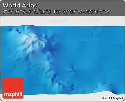Physical 3D Map of the Area around 3° 30' 2" S, 155° 28' 29" W